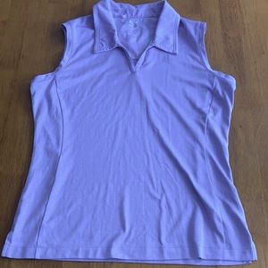 Adidas Climacool Sleeveless Polo Lilac M
